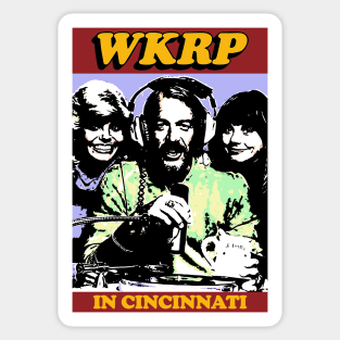 pop art wkrp in cincinnati radio station Sticker